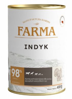 Farma Monobiałkowa karma dla psa z indykiem 400g 