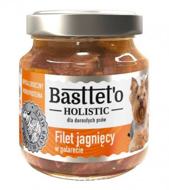 Bastteto Holistic bezzbożowy i monoproteinowy filet z jagnięcy 75% w galarecie dla psów 130g