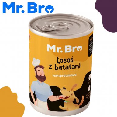 Mr. Bro Monoprotein łosoś z batatami puszka dla psa 