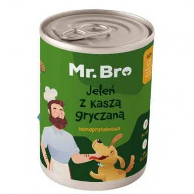 Mr. Bro Monoprotein jeleń z kaszą gryczaną puszka dla psa 