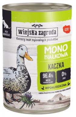 Wiejska Zagroda Monobiałkowa puszka z kaczką dla psa 400g 