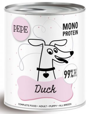 Paka Zwierzaka PEPE Duck (kaczka) monobiałkowa kompozycja dla psa puszka 800g