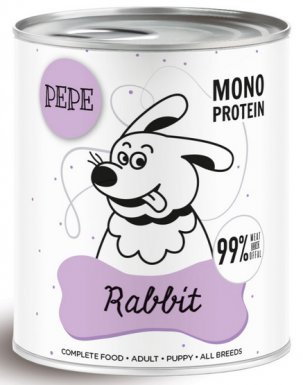 Paka Zwierzaka PEPE Rabbit (królik) monobiałkowa kompozycja dla psa puszka 800g