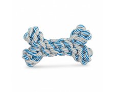 Barry King zabawka dla psa sznurowa kula biało-niebieska 10x17cm