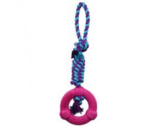 Trixie Denta Fun Ring on a Rope Gumowy ring ze sznurem dla psa 41cm