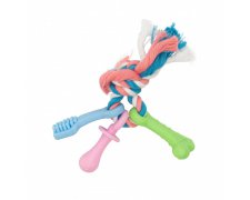 Barry King zabawka dla psa trzy gryzaki z liną bawełnianą 11.5 cm 