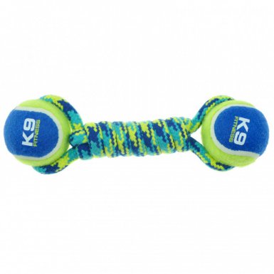 Zeus K9 Fitness Hantel sznurowy z dwoma piłkami dla psa 23cm