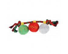 Barry King Zabawka sznur z pluszowymi piłkami dla psa 32x9cm
