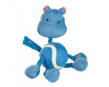 Trixie Assortment Animals with Rope, Plush Zabawka sznur z piłką tenisową 16cm