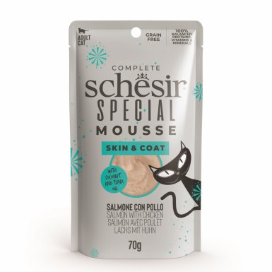 Schesir Special Mousse Skin&Coat łosoś bezzbożowa karma mokra dla kota 70g