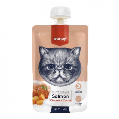 Wanpy Taste Meat Paste Salmon Chicken & Carrot pasta mięsna łosoś z kurczakiem i marchewką 90g