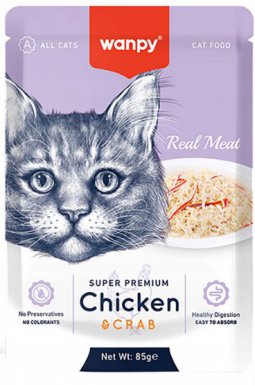 Wanpy Chicken & Crab mięsna uczta dla kotów kurczak z krabem 85g