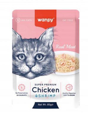 Wanpy Super Premium Chicken & Shrimp mięsna uczta kurczak z krewetkami 85g