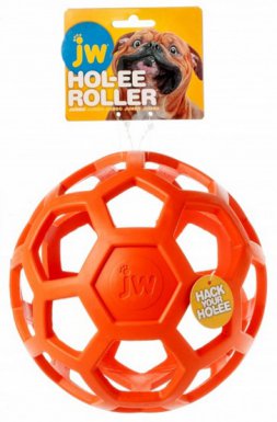 JW Pet Hol-ee Roller Jumbo Orange ażurowa piłka o dużej wytrzymałości 19cm 