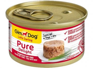 GimDog Pure Delight bez glutenu, barwników,konserwantów puszka dla psa 85g