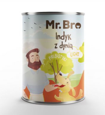 Mr. Bro Light indyk z dynią z prebiotykami o obniżonej zawartości tłuszczu 400g