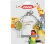 Zolux Balancoire Plastiq Jouets Huśtawka plastikowa z zabawkami i dzwoneczkiem dla ptaków domowych